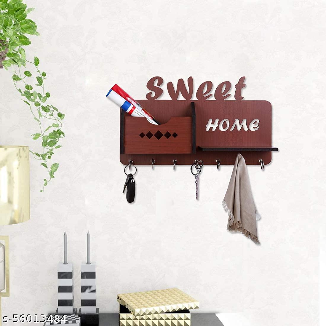 Sweet Home Mobile Charging Box Wooden Key Holder