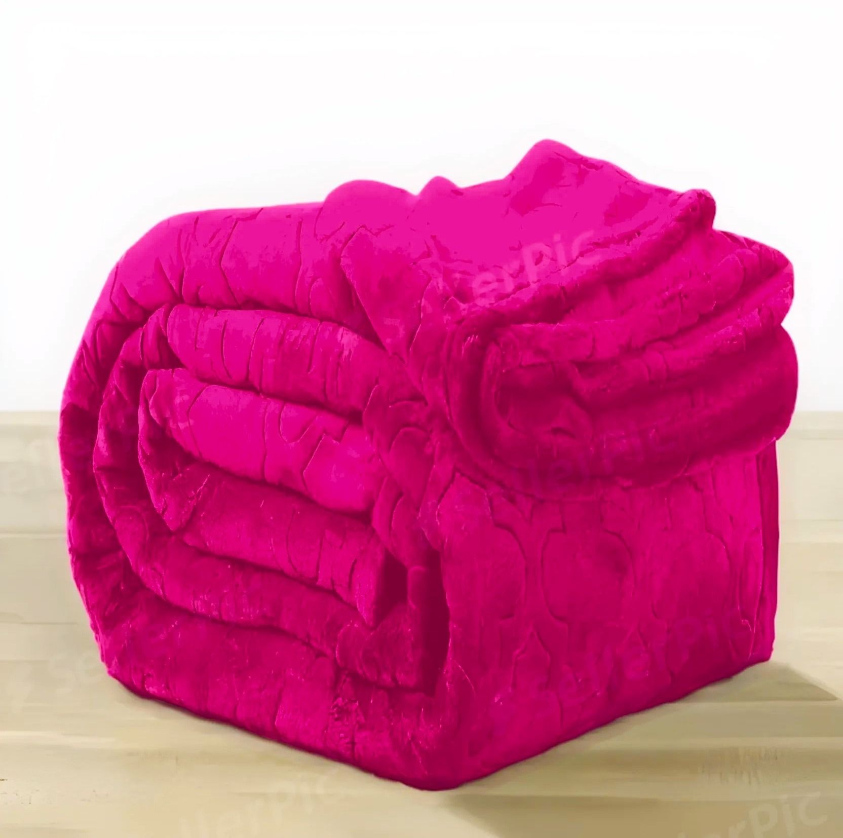 Floral Double Mink Heavy Blanket  (Polyester, Pink)