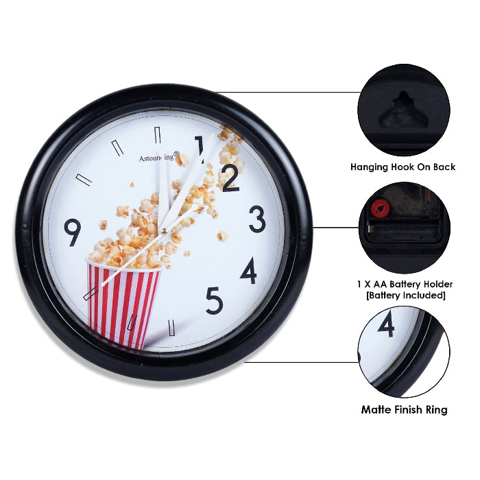 Black Plastic Wall Clock's (10x10) Inch