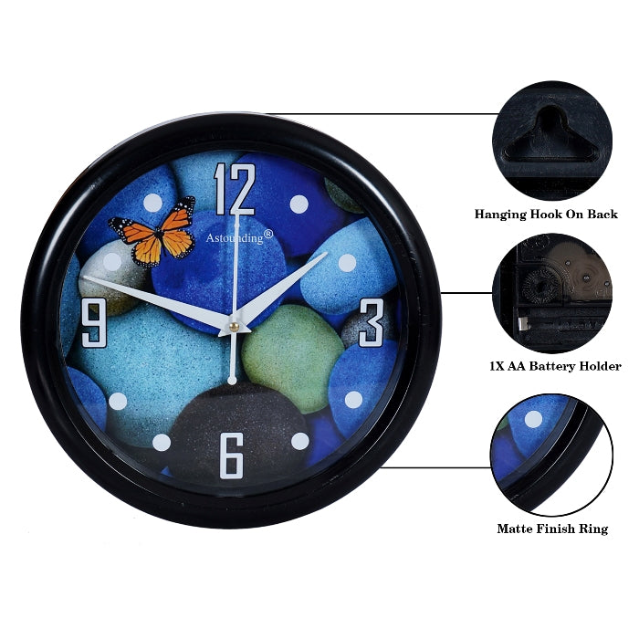 Plastic Black Wall Clock's (10x10) Inch