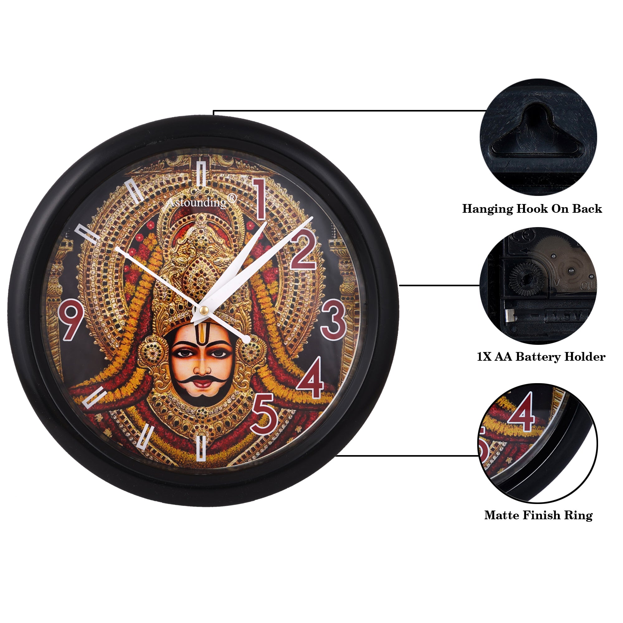 Khatu Shyam Ji Wall Clock's (10x10) Inch