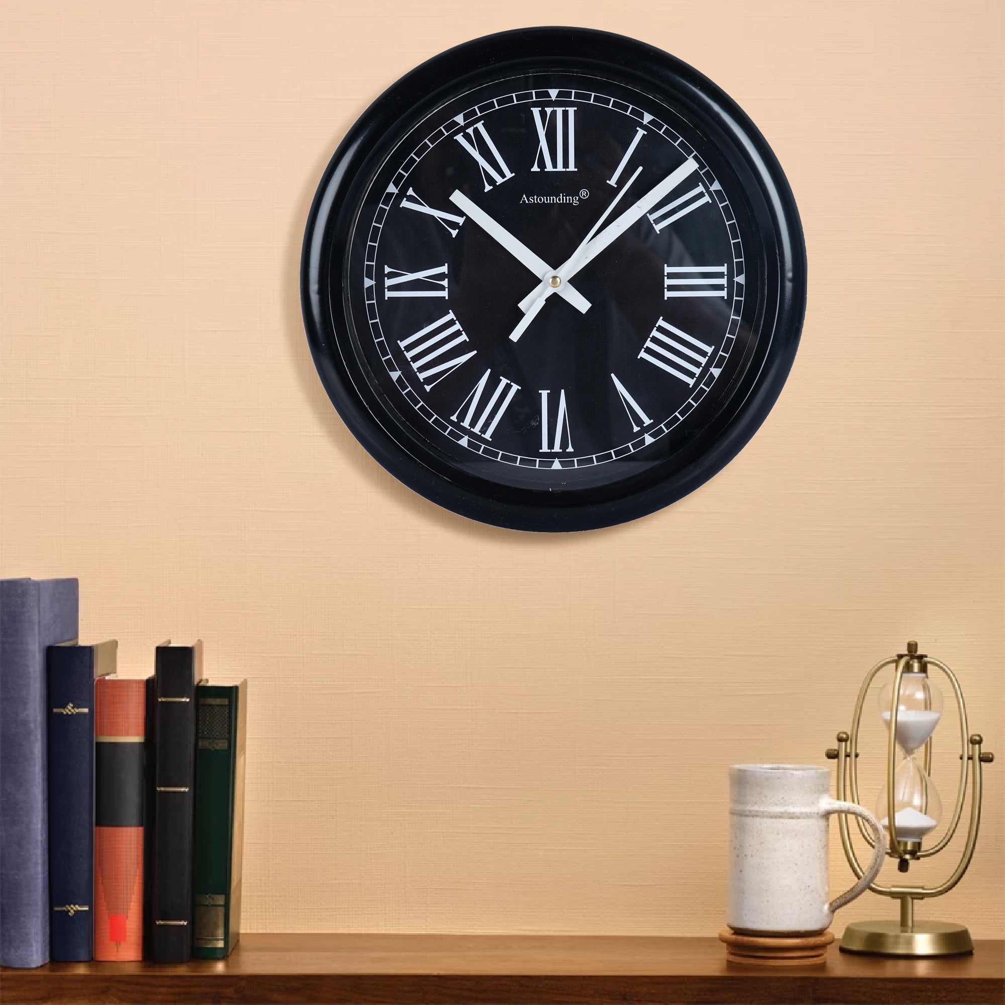 Plastic Wall Clock's Black (10x10) Inch
