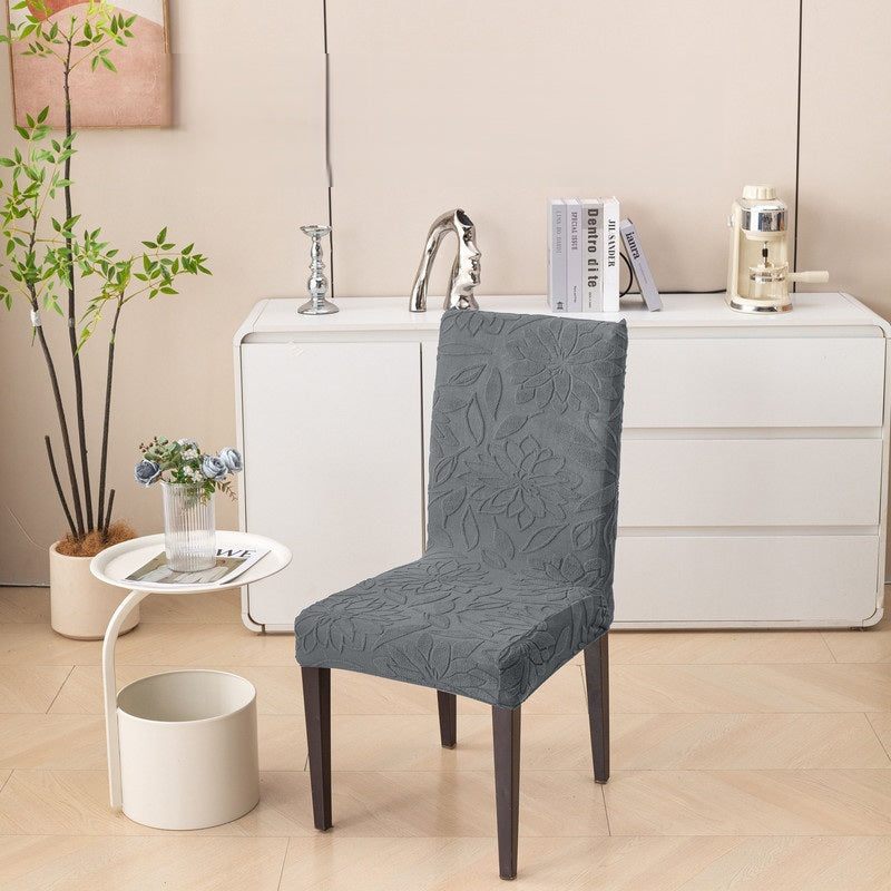 Knitted Stretch Dining Chair Covers 220 GSM Set | Washable Elastic Chair Slipcovers | Soft Anti-Slip Chair Protectors | Dustproof Furniture Covers for Dining Room, Kitchen and Events