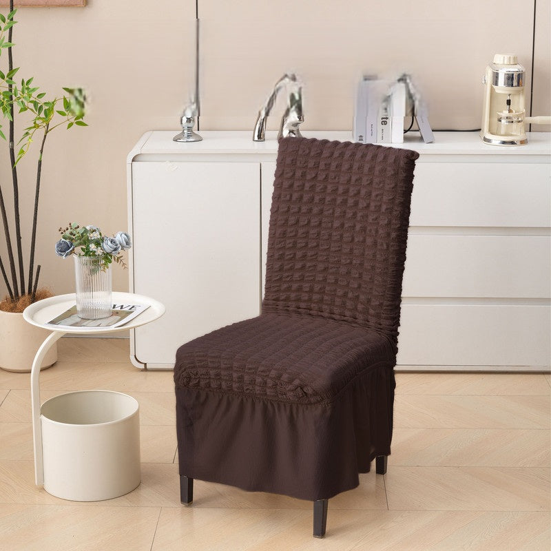 Bubble Frill Stretch Dining Chair Covers | Washable Elastic Chair Slipcover 280 GSM | Soft Anti-Slip Chair Protectors | Dustproof Furniture Covers for Dining Room, Kitchen and Events