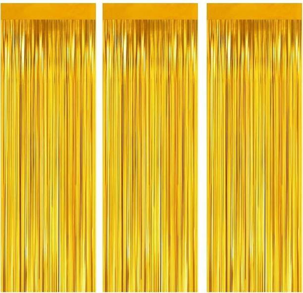 10 Feet x 6 Feet Golden Foil Fringe Backdro...