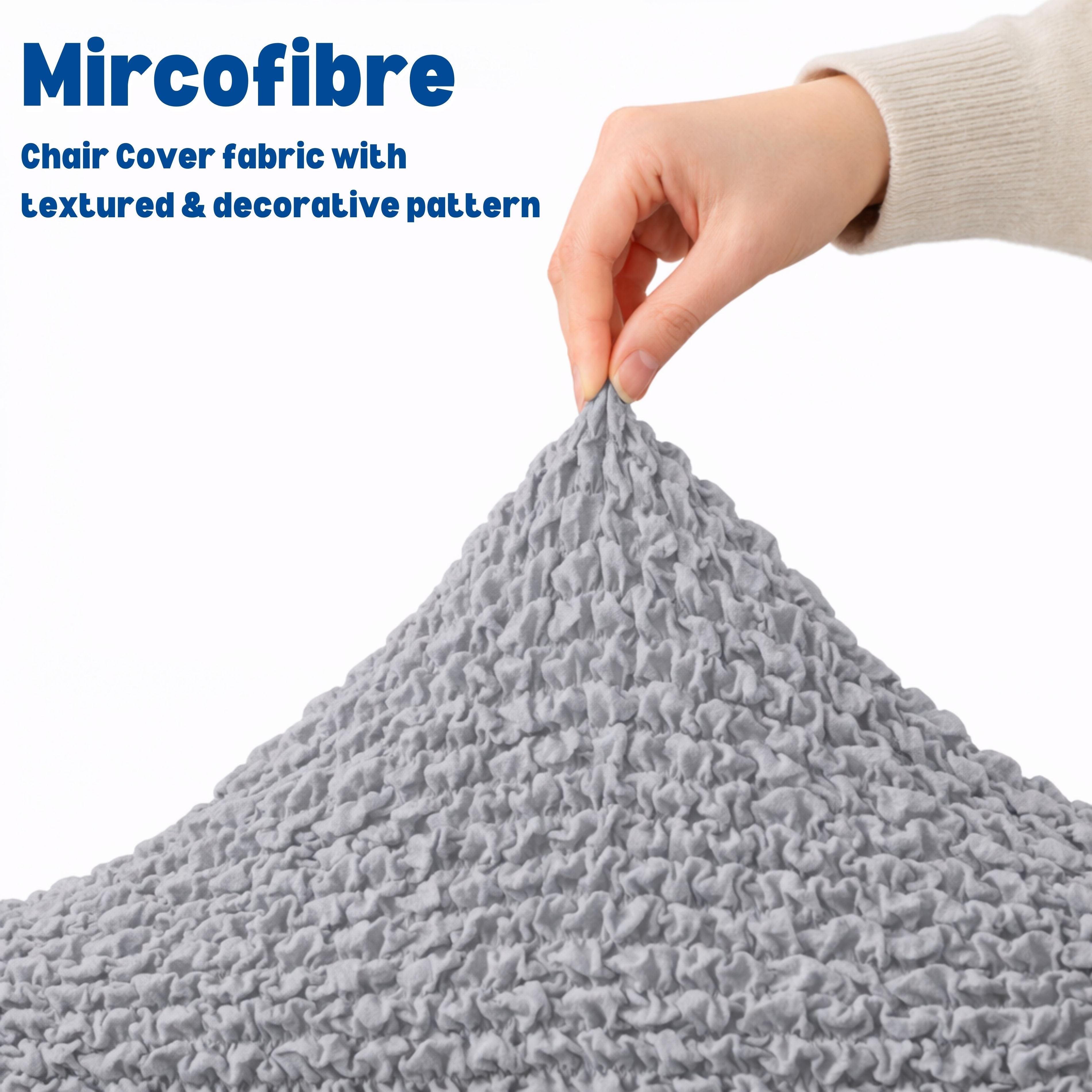 Premium 3 Seater Sofa Cover - Microfiber Stretchable Italian Textured Couch Slipcover (Grey)