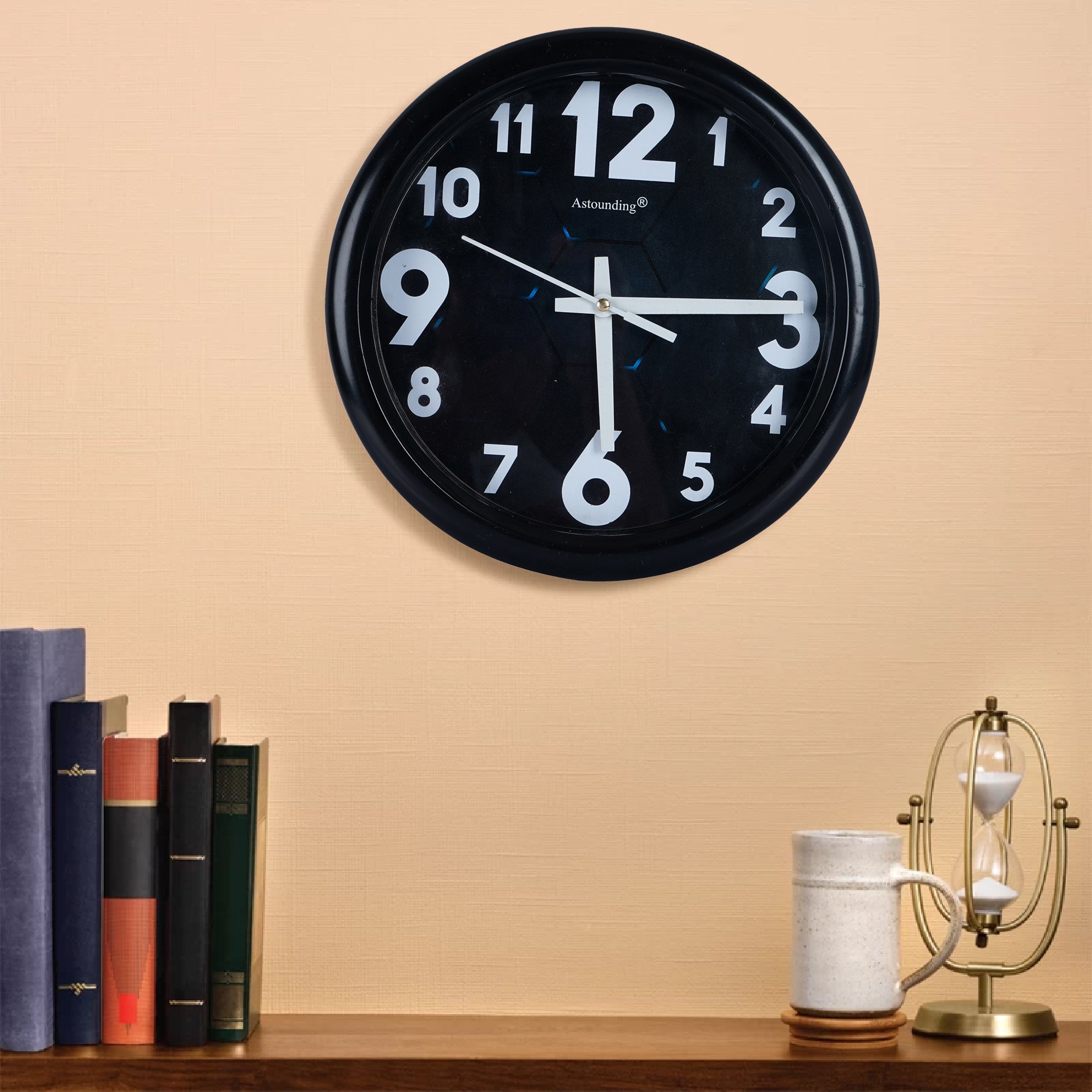 Black Plastic Wall Clock's (10x10) Inch