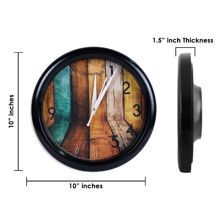 Black Plastic Wall Clock's (10x10) Inch