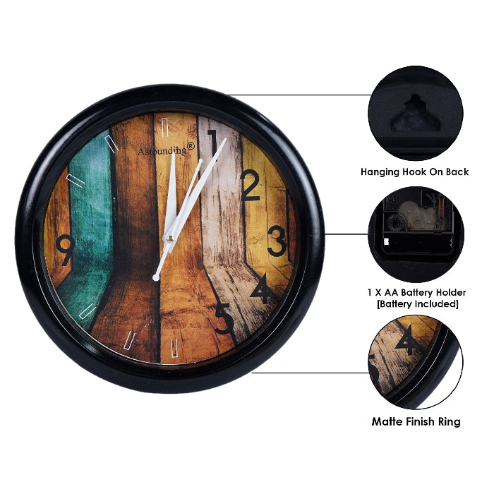 Black Plastic Wall Clock's (10x10) Inch