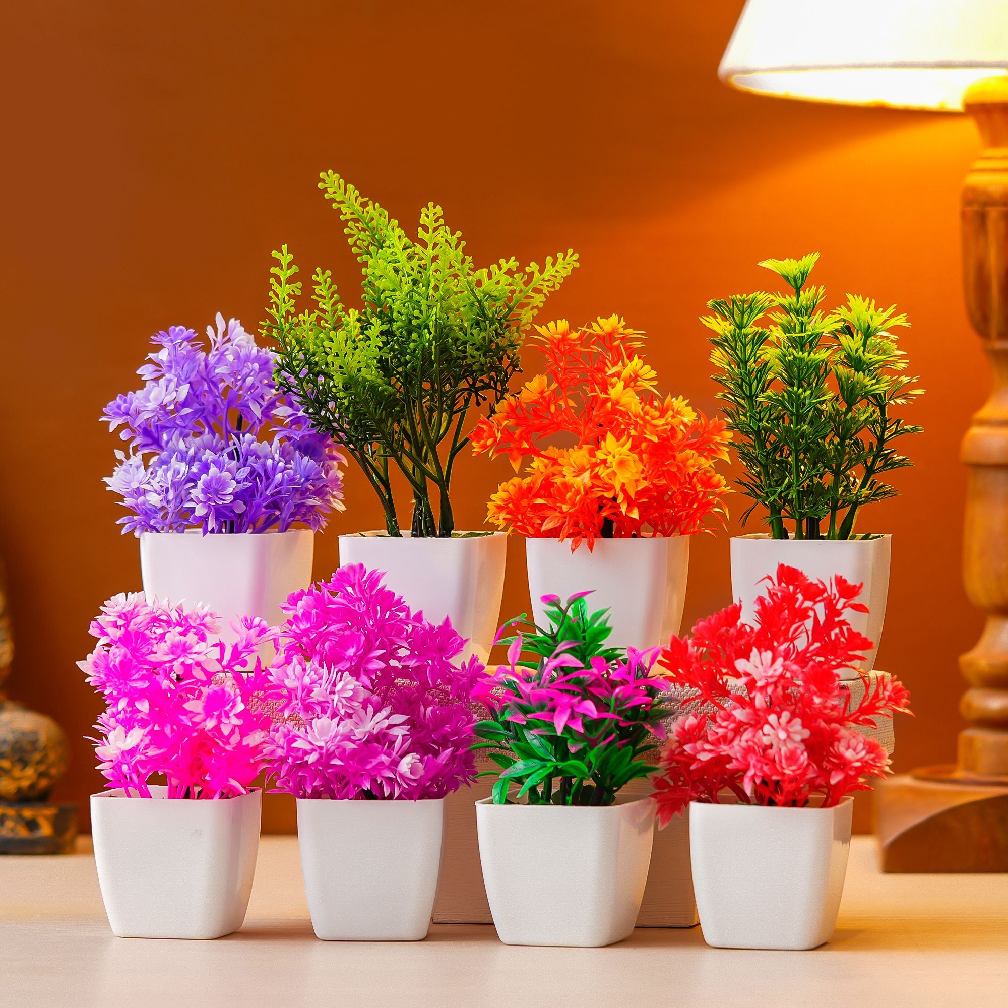 Premium Plastic Artificial Plant with Pot for Home & Office Decoration, Living Room, Bedroom, Tabletop & Indoor Decor – Realistic Green Plant