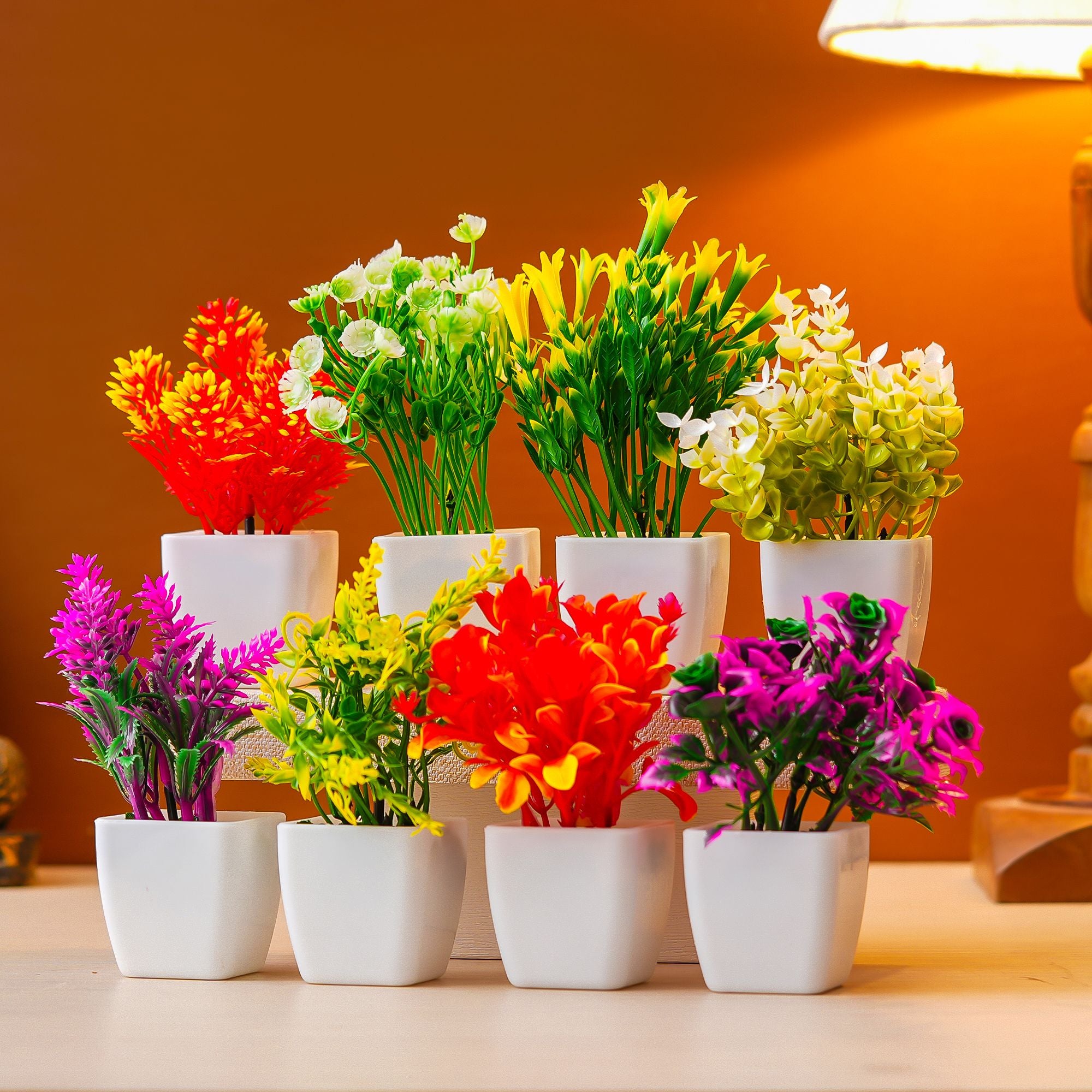 Premium Plastic Artificial Plant with Pot for Home & Office Decoration, Living Room, Bedroom, Tabletop & Indoor Decor – Realistic Green Plant