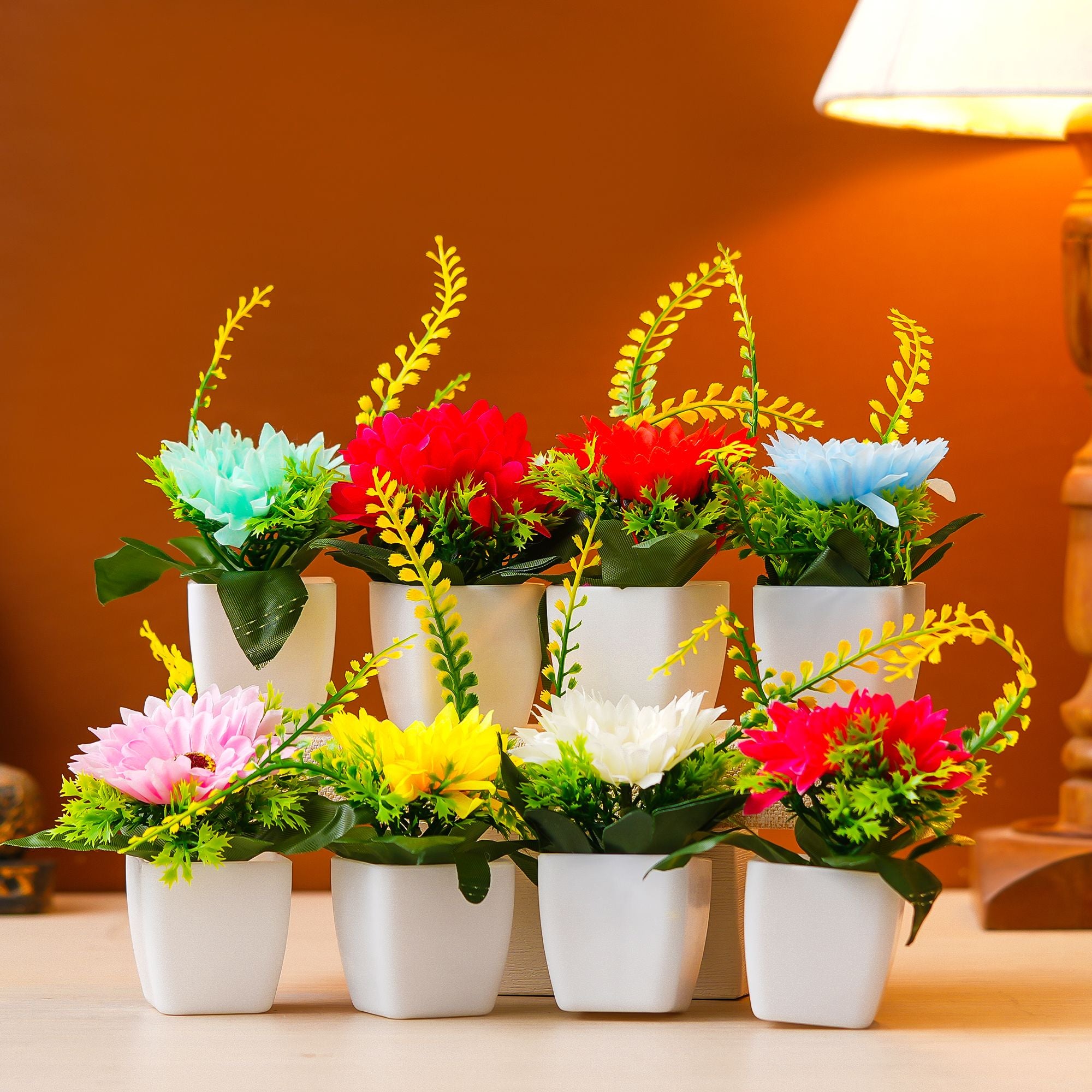 Premium Plastic Artificial Plant with Pot for Home & Office Decoration, Living Room, Bedroom, Tabletop & Indoor Decor – Realistic Green Plant