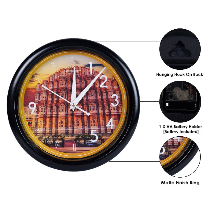 Plastic Black Wall Clock's (10x10) Inch