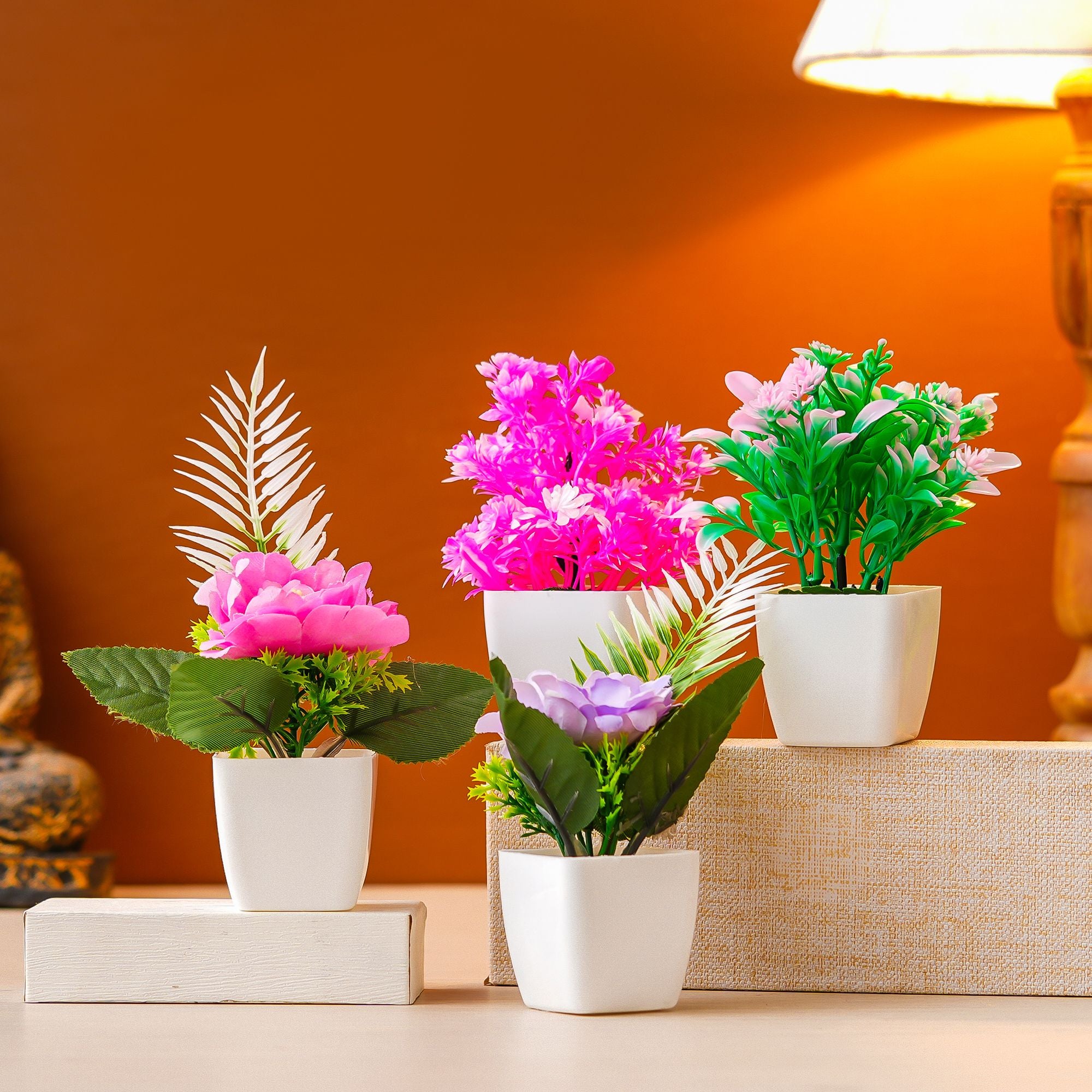 Premium Plastic Artificial Plant with Pot for Home & Office Decoration, Living Room, Bedroom, Tabletop & Indoor Decor – Realistic Green Plant