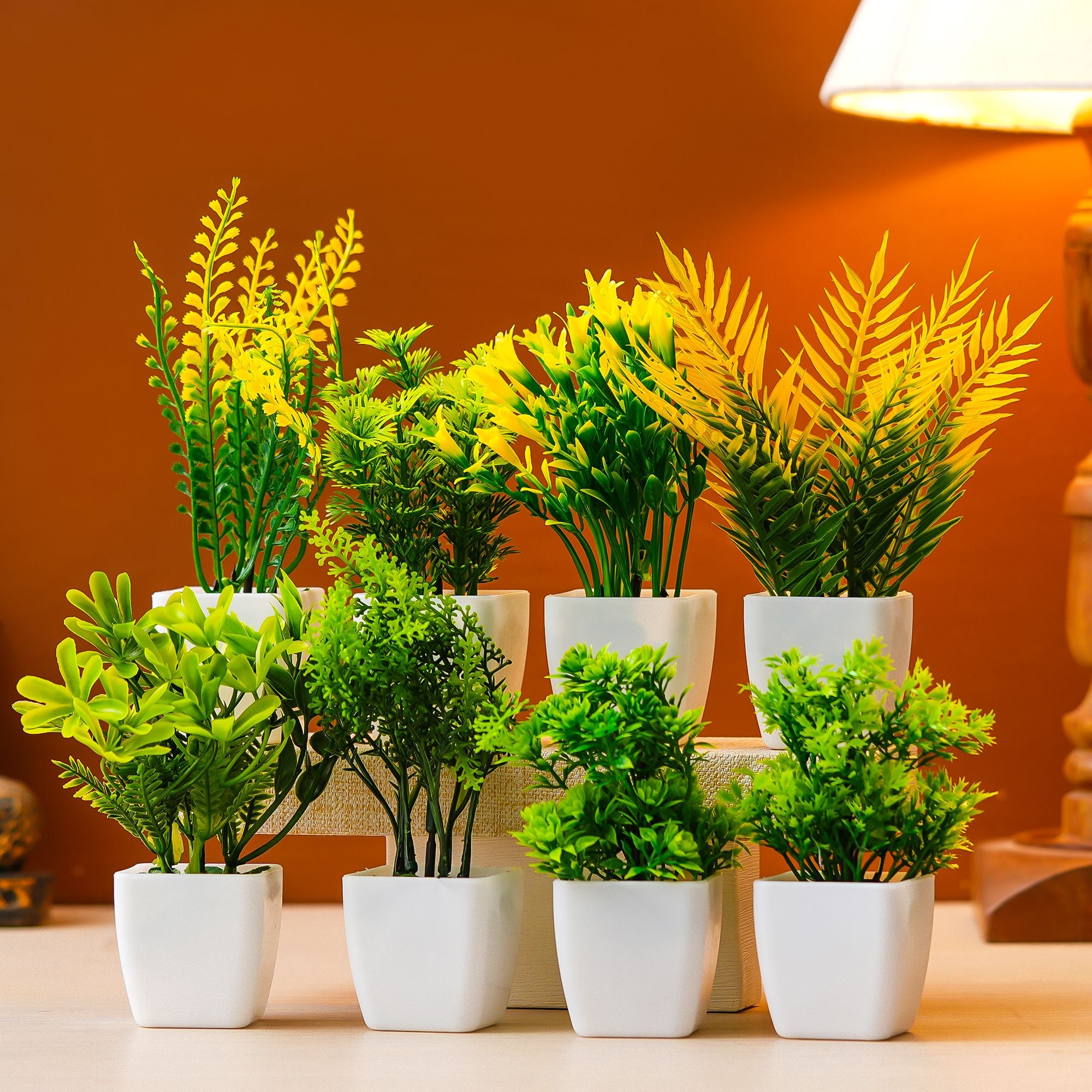 Premium Plastic Artificial Plant with Pot for Home & Office Decoration, Living Room, Bedroom, Tabletop & Indoor Decor – Realistic Green Plant