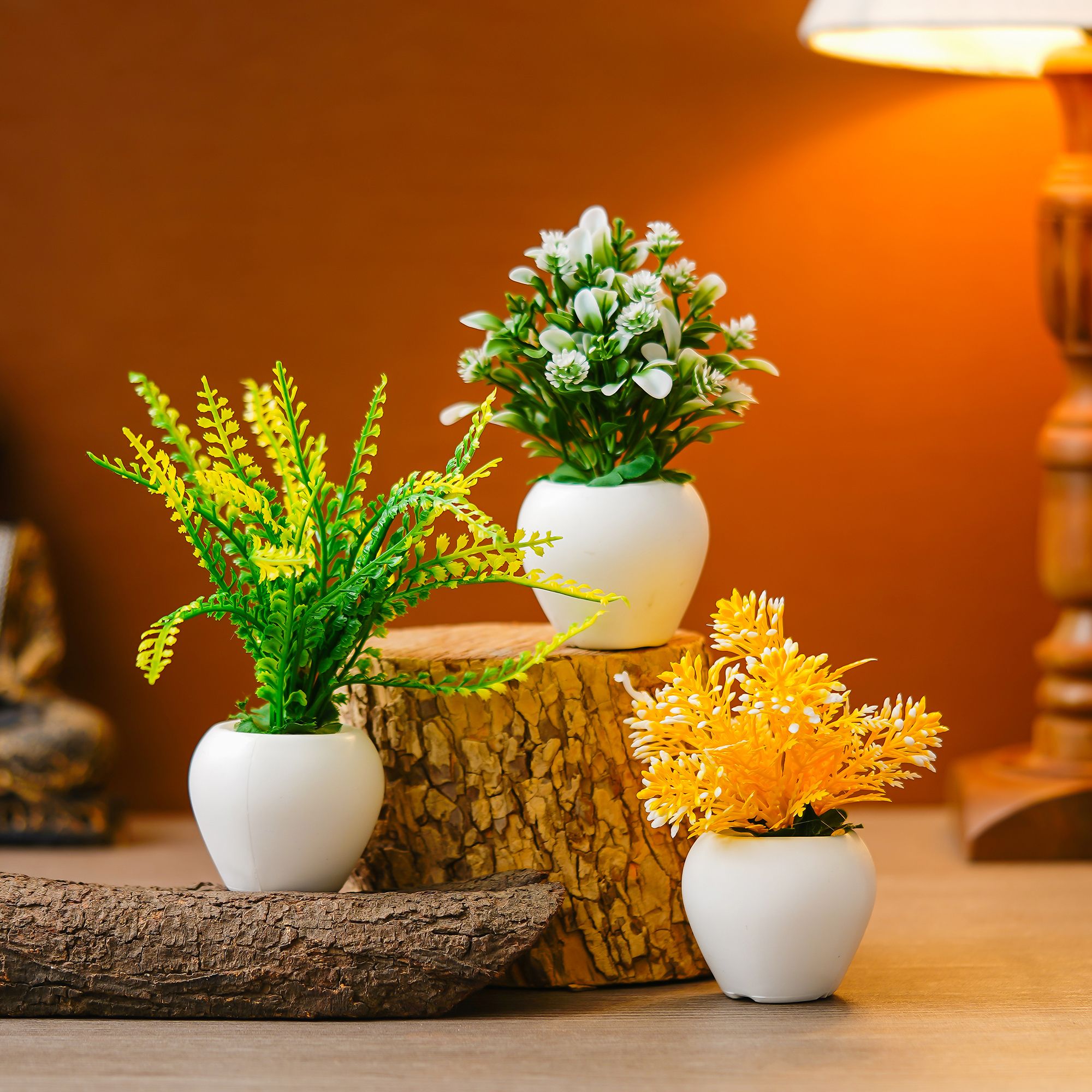 Premium Plastic Artificial Plant with Pot for Home & Office Decoration, Living Room, Bedroom, Tabletop & Indoor Decor – Realistic Green Plant