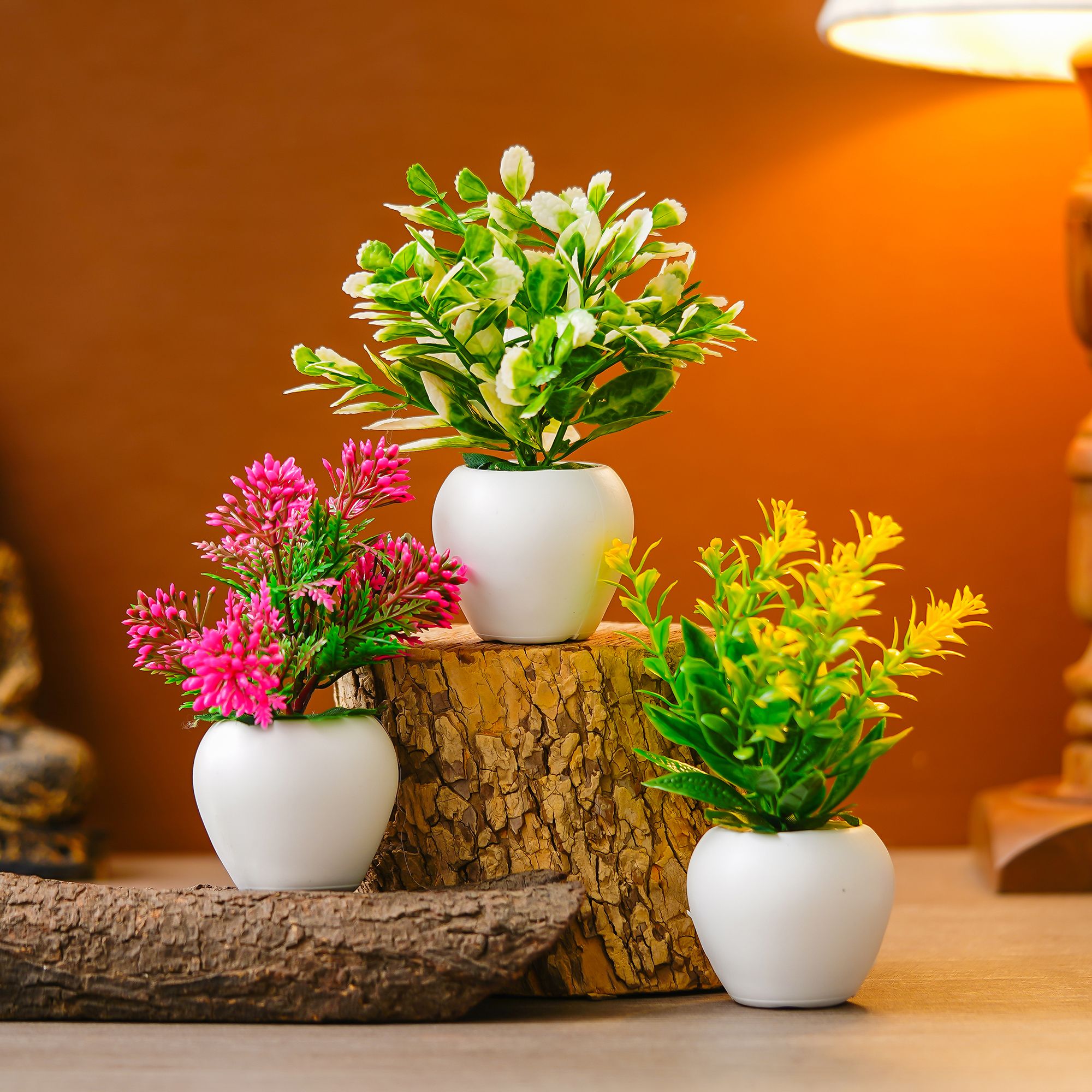 Premium Plastic Artificial Plant with Pot for Home & Office Decoration, Living Room, Bedroom, Tabletop & Indoor Decor – Realistic Green Plant