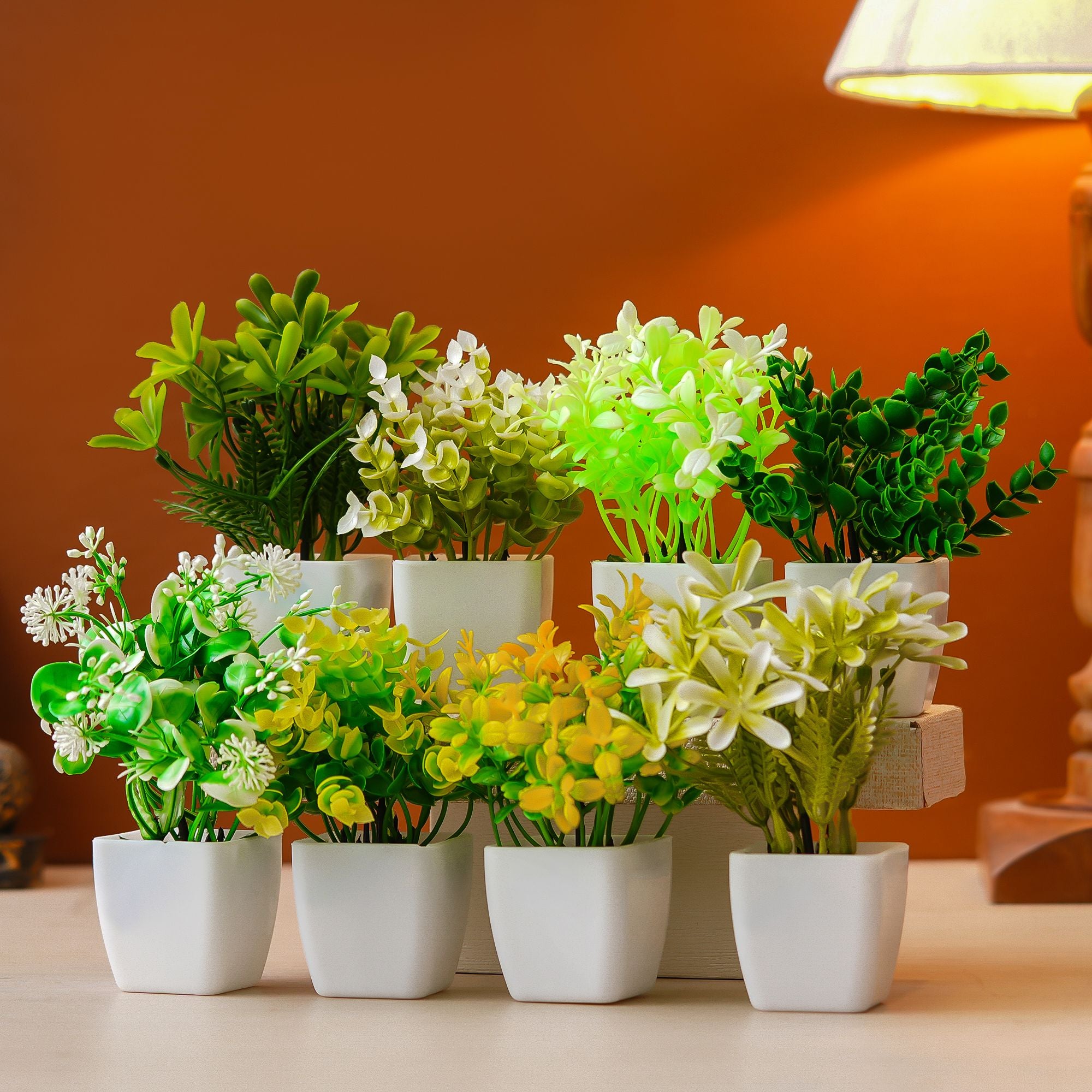 Premium Plastic Artificial Plant with Pot for Home & Office Decoration, Living Room, Bedroom, Tabletop & Indoor Decor – Realistic Green Plant