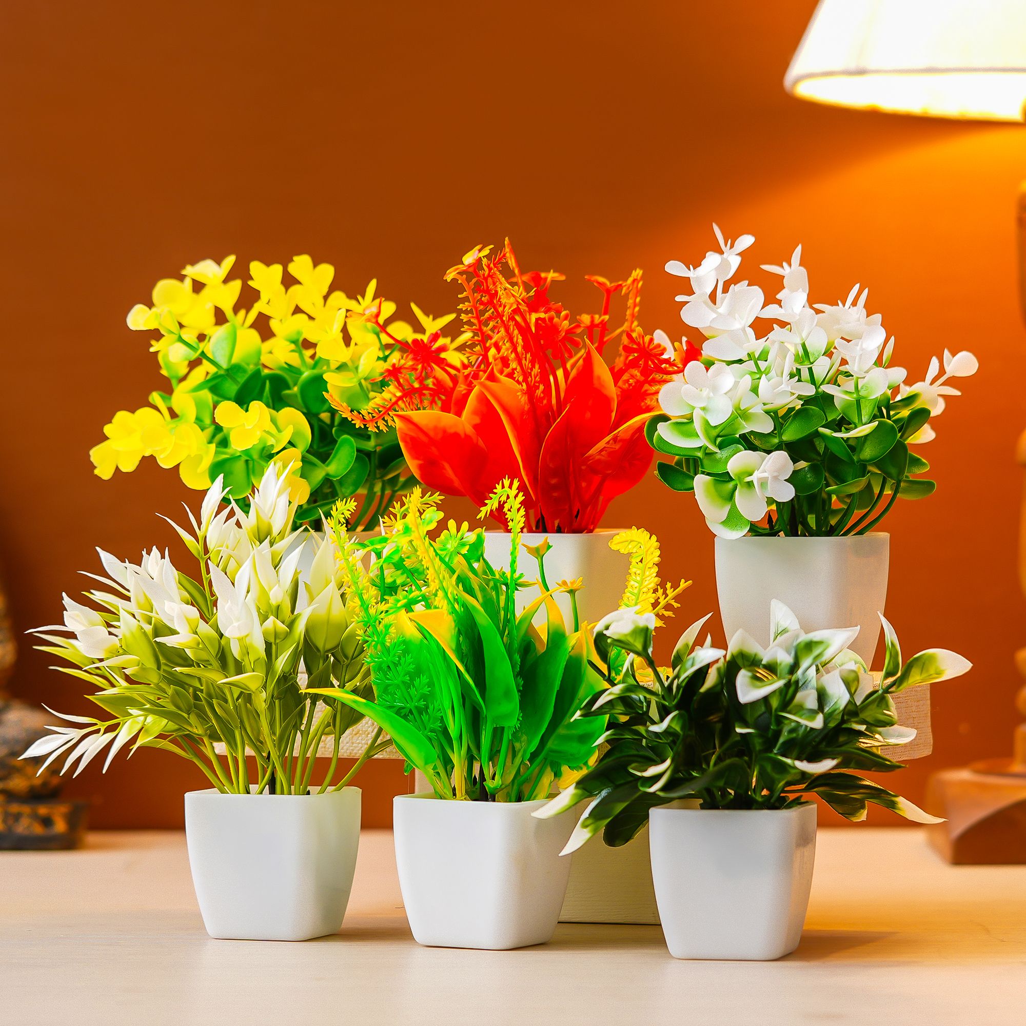 Premium Plastic Artificial Plant with Pot for Home & Office Decoration, Living Room, Bedroom, Tabletop & Indoor Decor – Realistic Green Plant
