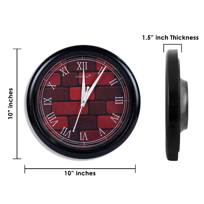 Plastic Black Wall Clock's (10x10) Inch