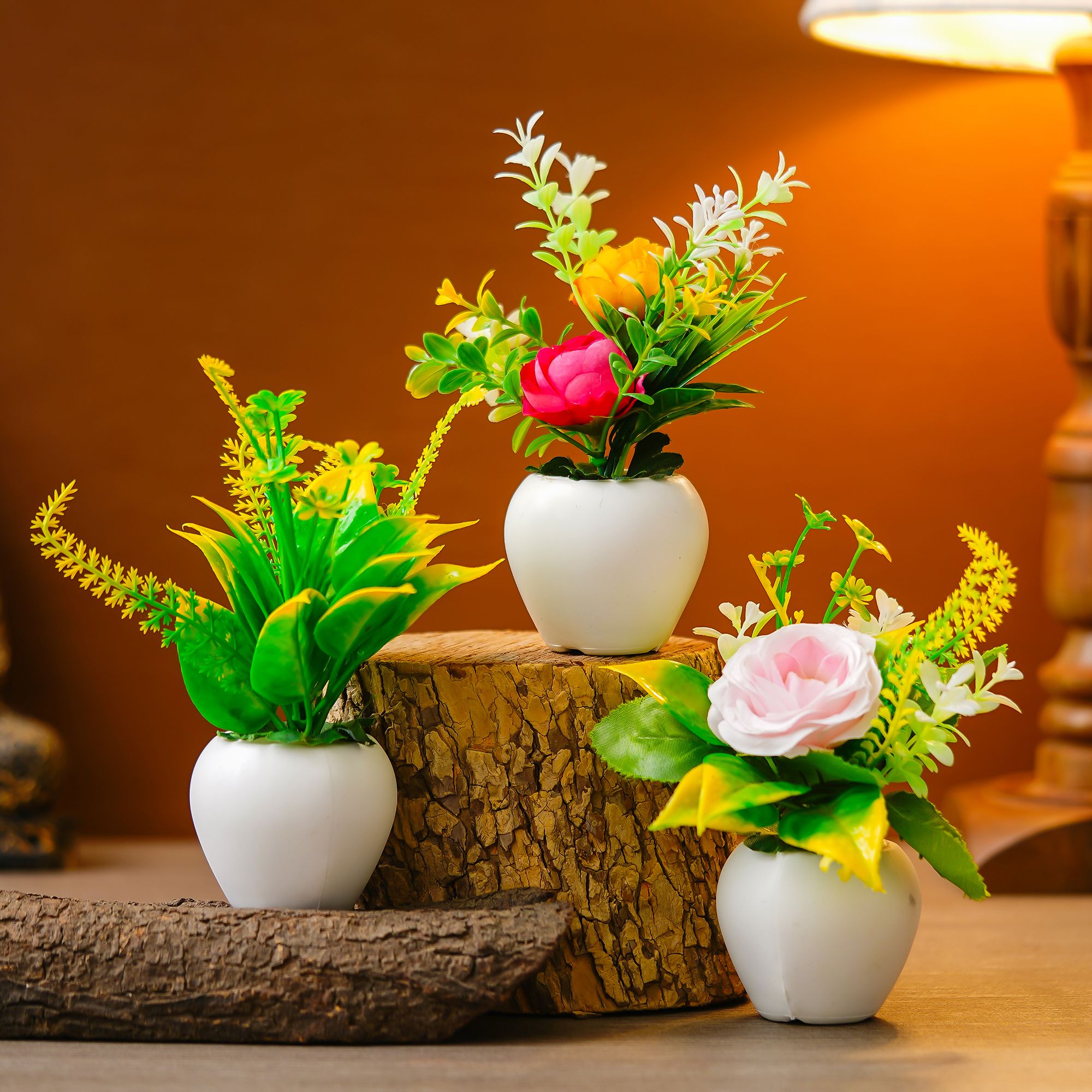 Premium Plastic Artificial Plant with Pot for Home & Office Decoration, Living Room, Bedroom, Tabletop & Indoor Decor – Realistic Green Plant
