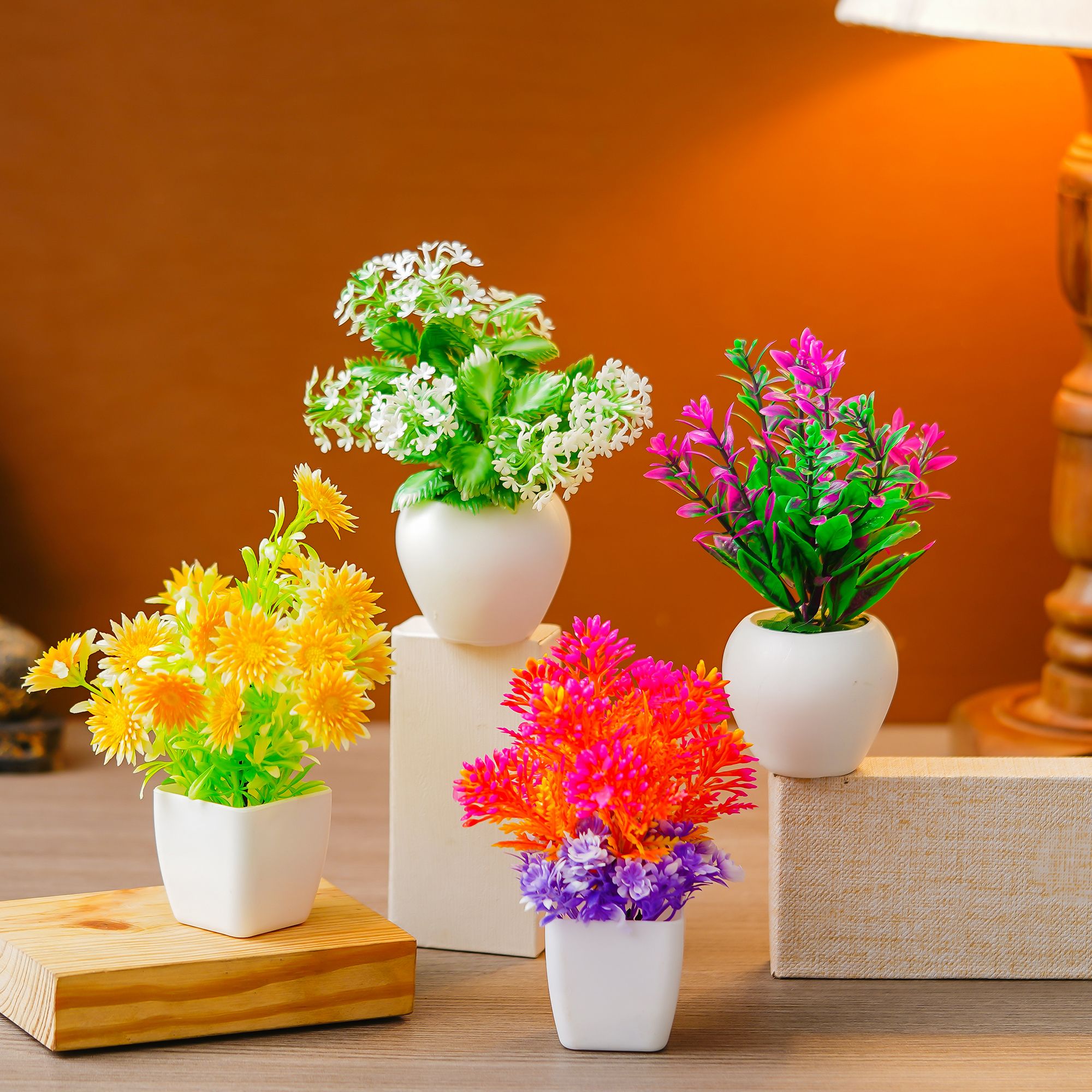 Premium Plastic Artificial Plant with Pot for Home & Office Decoration, Living Room, Bedroom, Tabletop & Indoor Decor – Realistic Green Plant