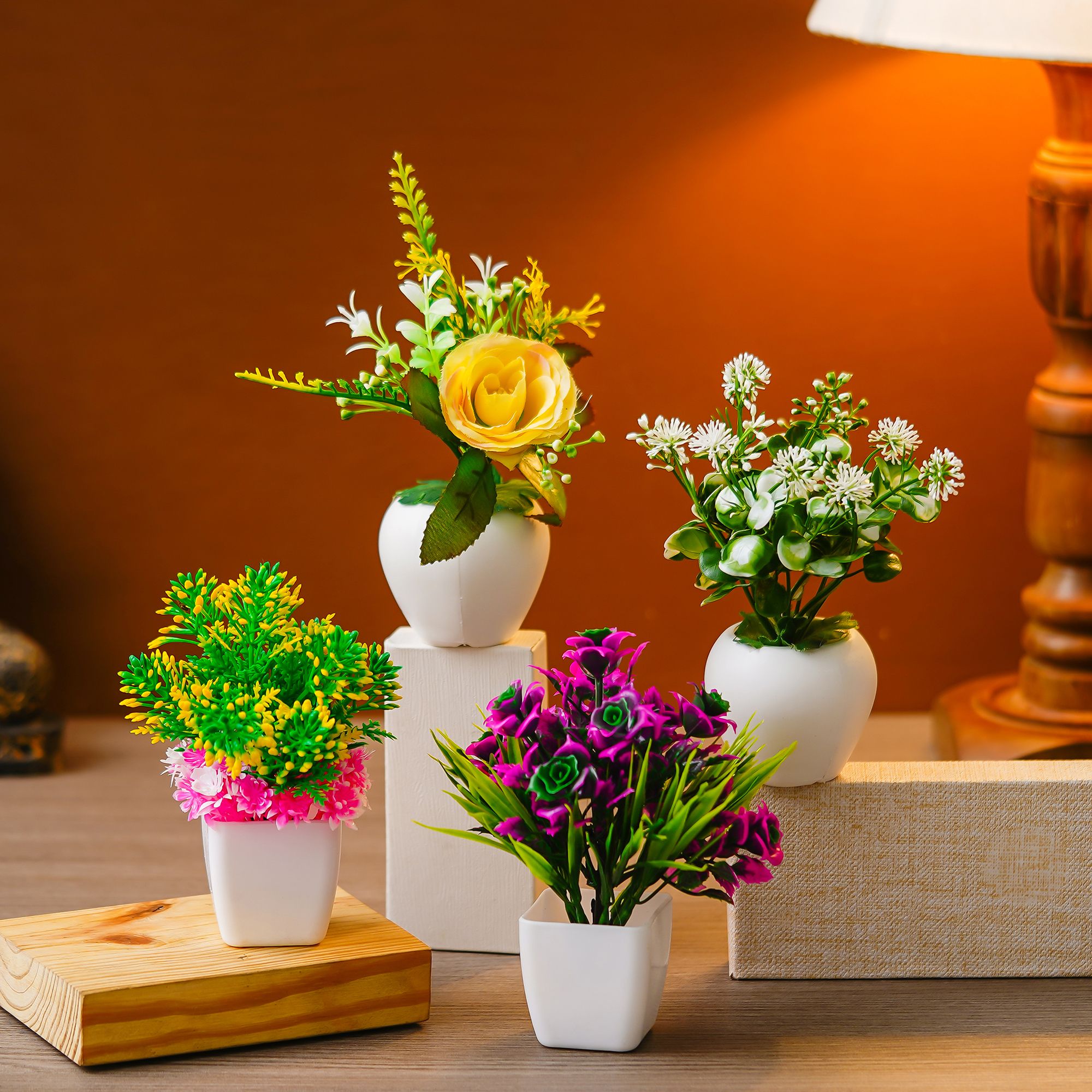 Premium Plastic Artificial Plant with Pot for Home & Office Decoration, Living Room, Bedroom, Tabletop & Indoor Decor – Realistic Green Plant