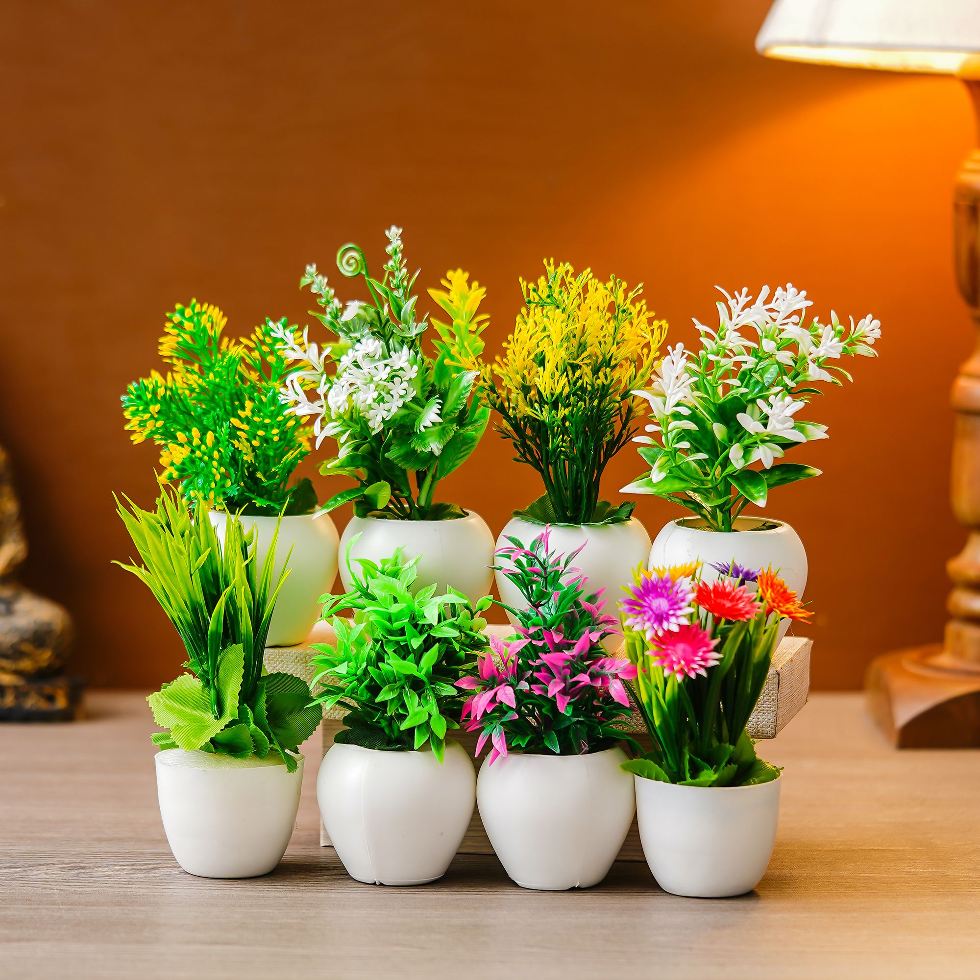 Premium Plastic Artificial Plant with Pot for Home & Office Decoration, Living Room, Bedroom, Tabletop & Indoor Decor – Realistic Green Plant