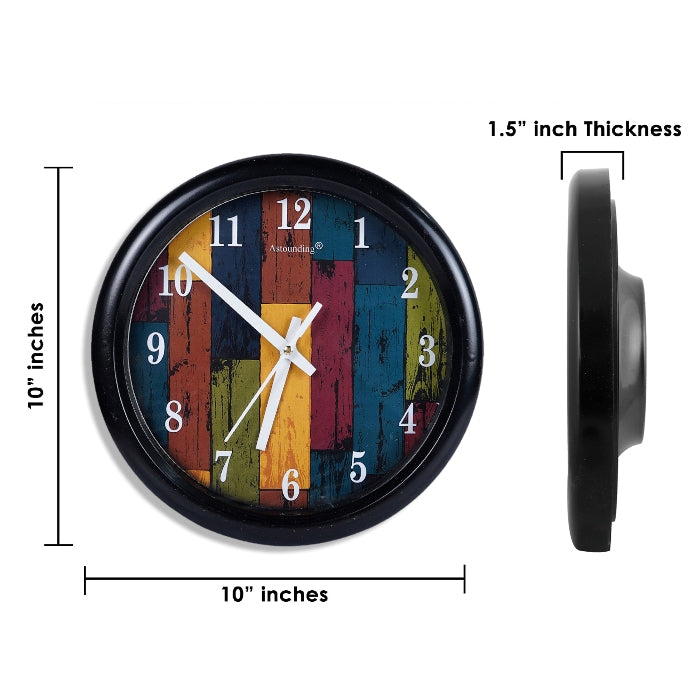 Plastic Black Wall Clock's (10x10) Inch