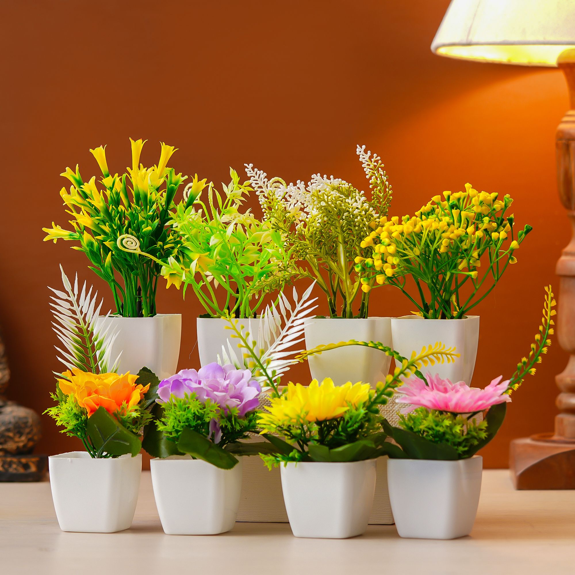 Premium Plastic Artificial Plant with Pot for Home & Office Decoration, Living Room, Bedroom, Tabletop & Indoor Decor – Realistic Green Plant