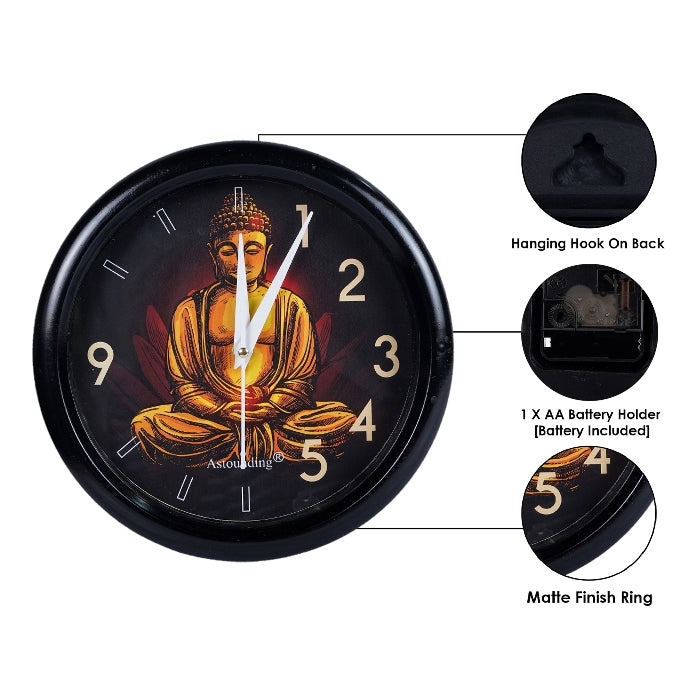 Buddha Ji Plastic Wall Clock's (10x10) Inch