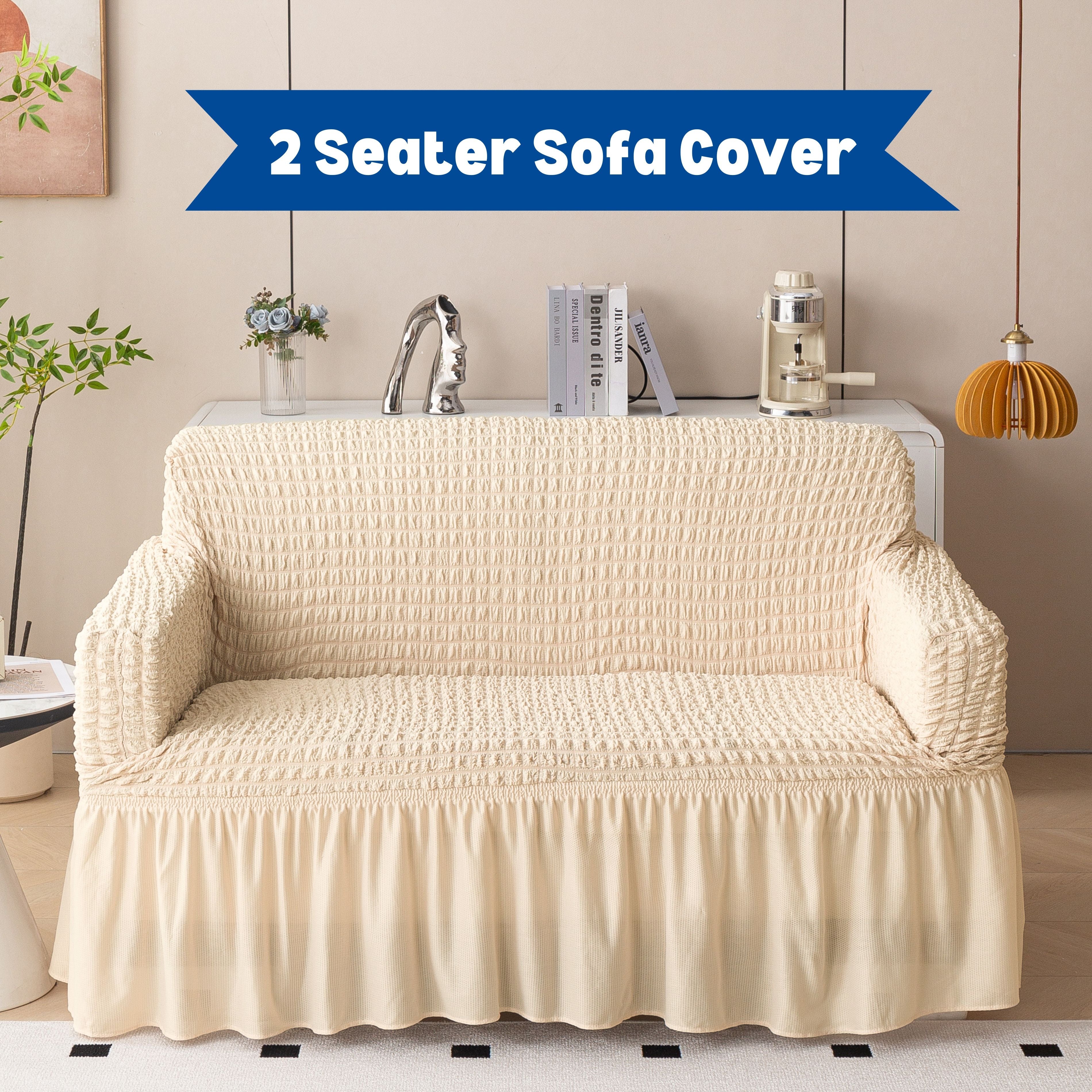 Premium Bubble Frill 2-Seater Sofa Cover