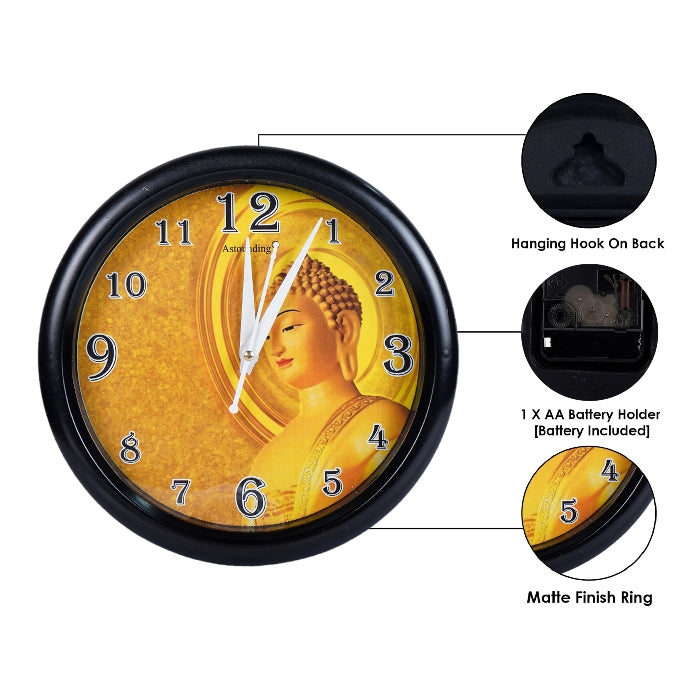 Buddha Ji Plastic Wall Clock's (10x10) Inch