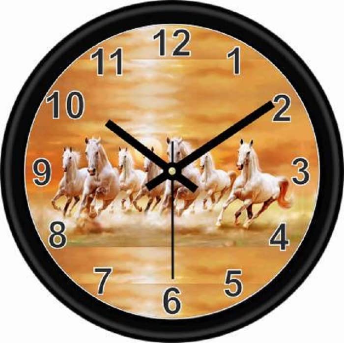 Seven Horse Plastic Wall Clock's (10x10) Inch