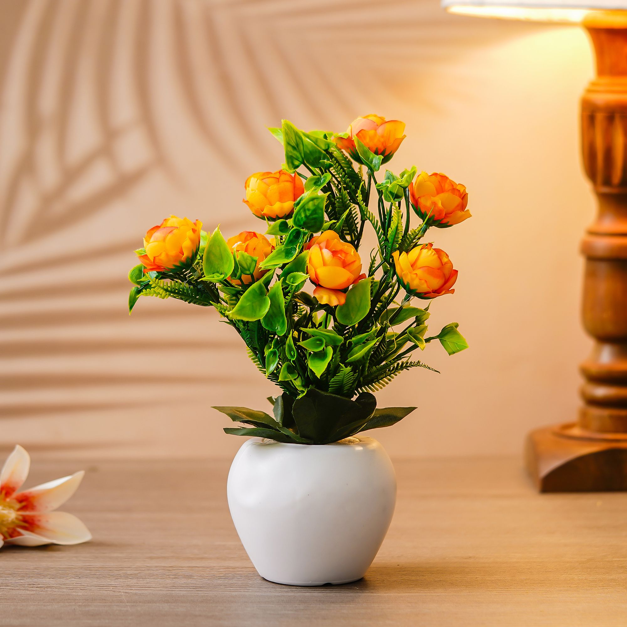 Premium Plastic Artificial Plant with Pot for Home & Office Decoration, Living Room, Bedroom, Tabletop & Indoor Decor – Realistic Green Plant