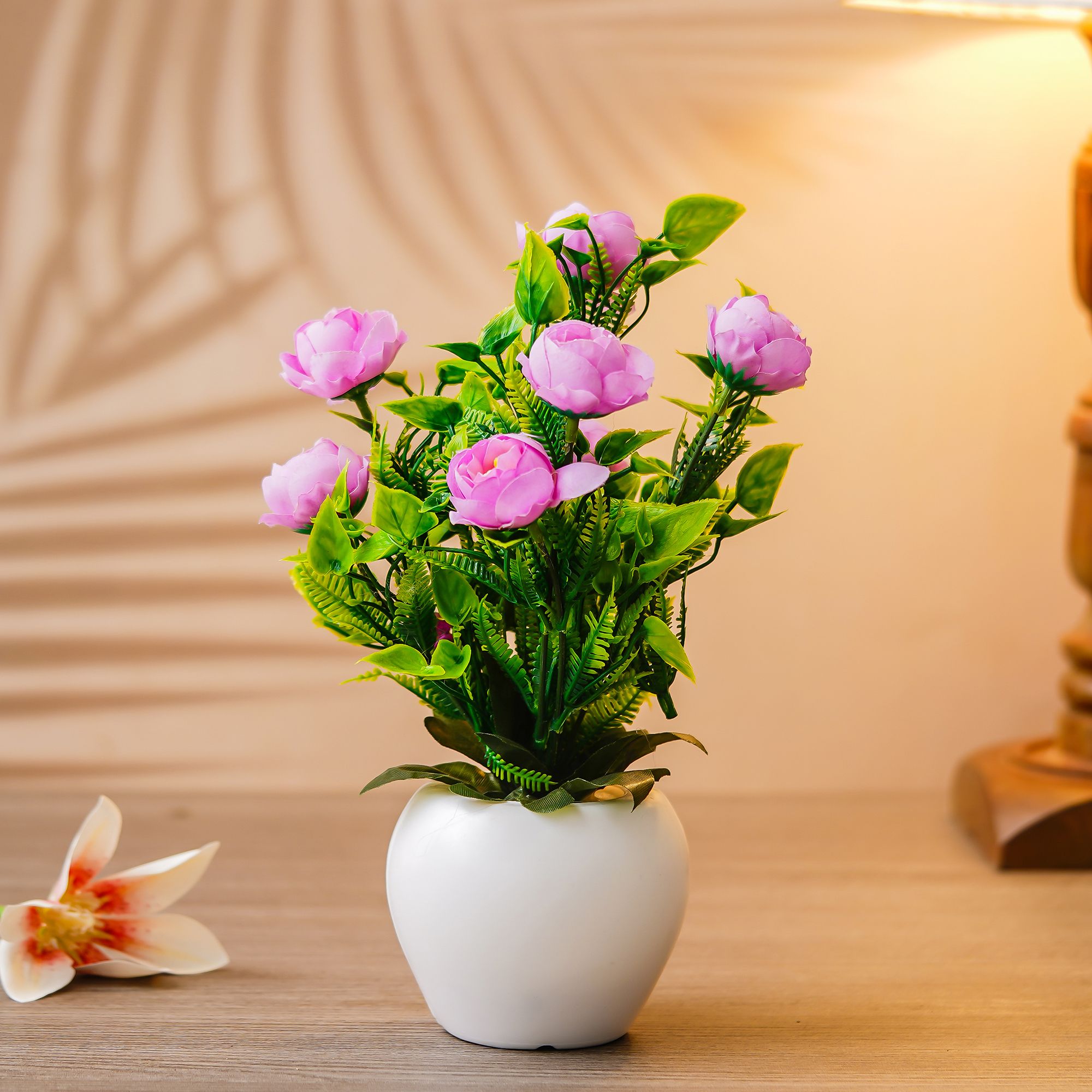 Premium Plastic Artificial Plant with Pot for Home & Office Decoration, Living Room, Bedroom, Tabletop & Indoor Decor – Realistic Green Plant
