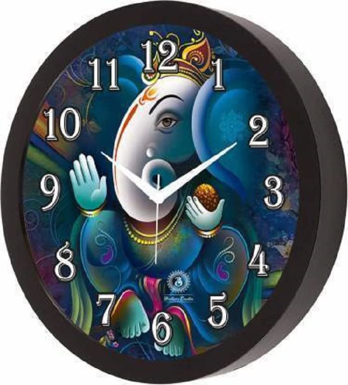 Ganesh Ji 10x10 Inch Plastic Wall Clock's