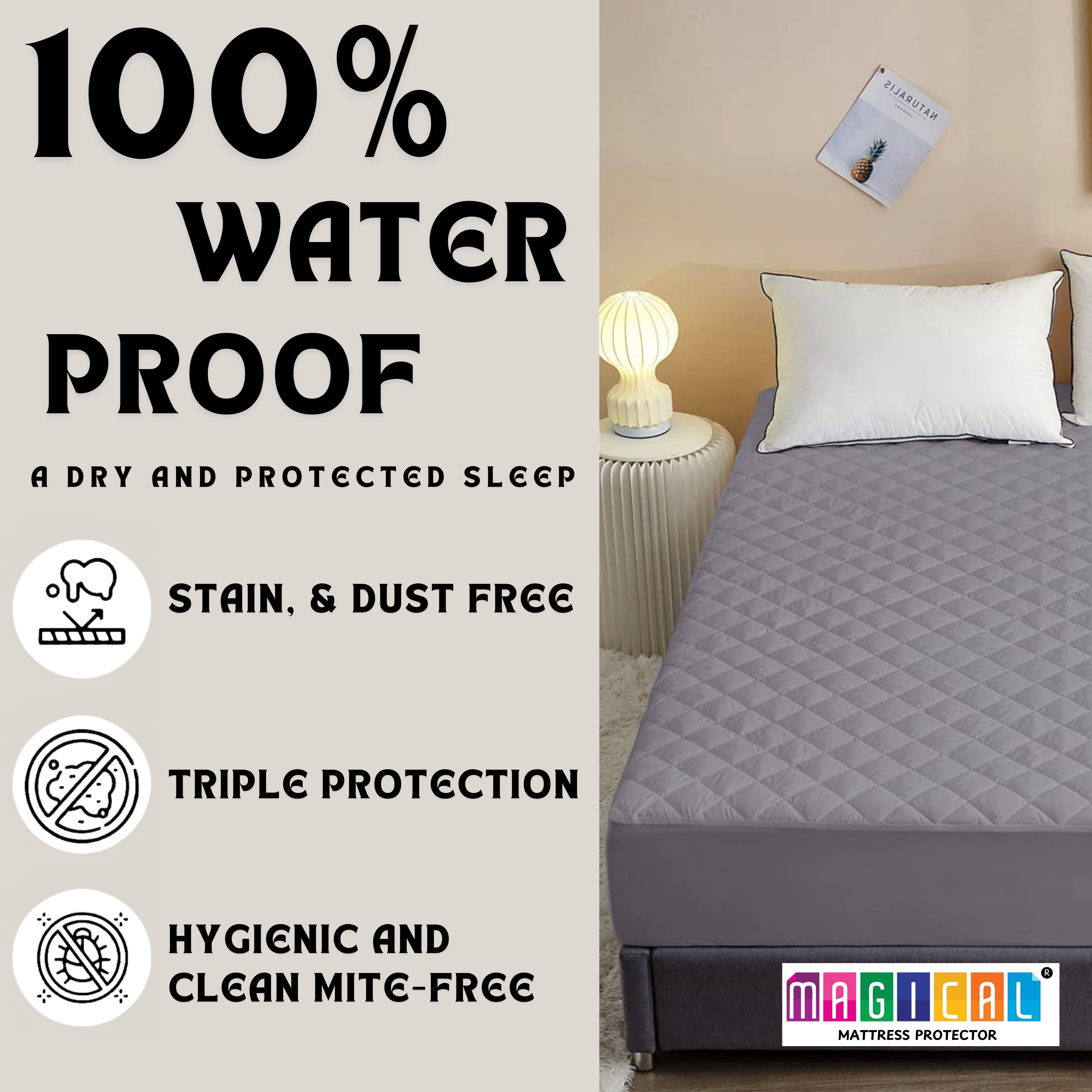 Bed Cover Quilted Grey King Mattress Protector