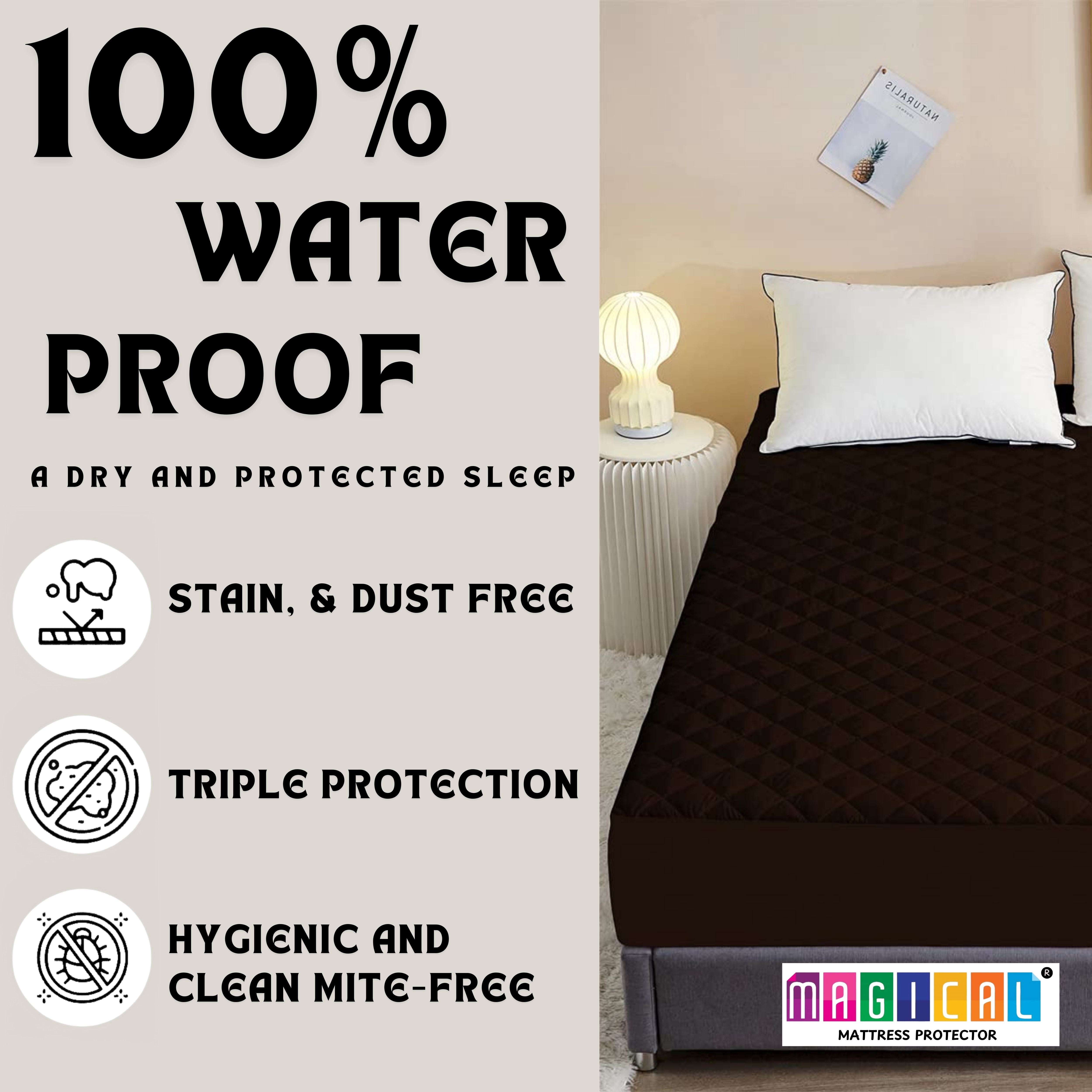 Bed Cover Quilted Brown King Mattress Protector