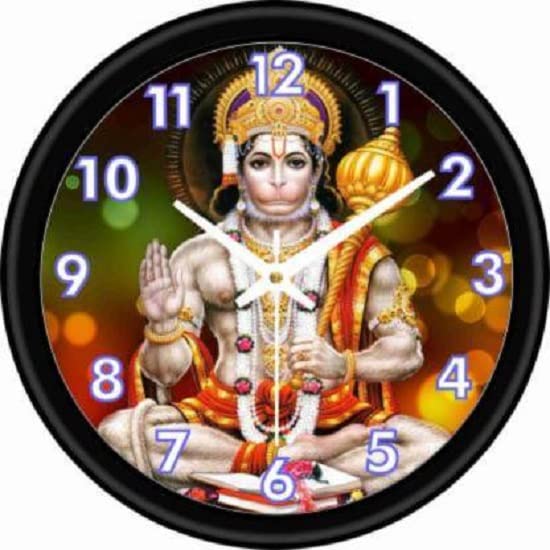 Hanuman Ji Plastic Wall Clock's (10x10) Inch