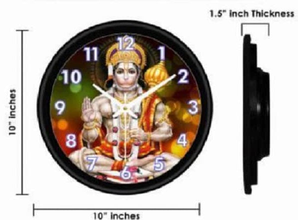Hanuman Ji Plastic Wall Clock's (10x10) Inch