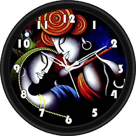 Radha Krishan Ji 10x10 Inch Plastic Wall Clock's