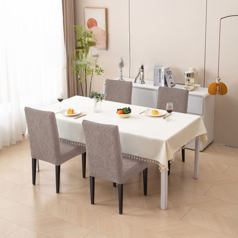 Knitted Stretch Dining Chair Covers 220 GSM Set | Washable Elastic Chair Slipcovers | Soft Anti-Slip Chair Protectors | Dustproof Furniture Covers for Dining Room, Kitchen and Events