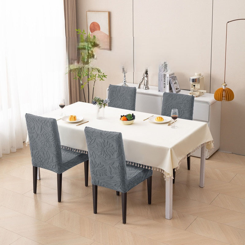 Knitted Stretch Dining Chair Covers 220 GSM Set | Washable Elastic Chair Slipcovers | Soft Anti-Slip Chair Protectors | Dustproof Furniture Covers for Dining Room, Kitchen and Events