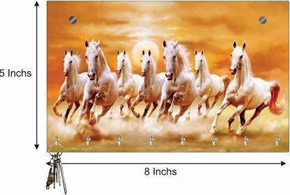 Seven Horse Wooden Key Holder