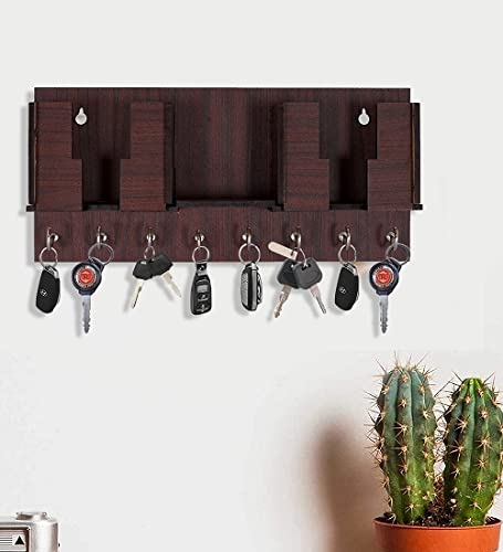Two Mobile Charging Box Wooden Key Holder