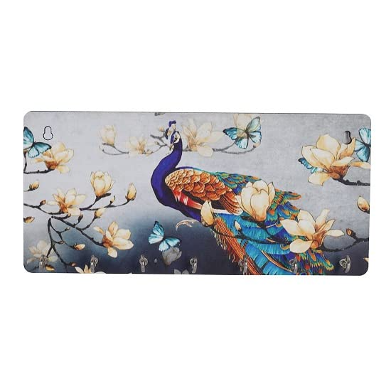 Peacock Print Wooden key Holder