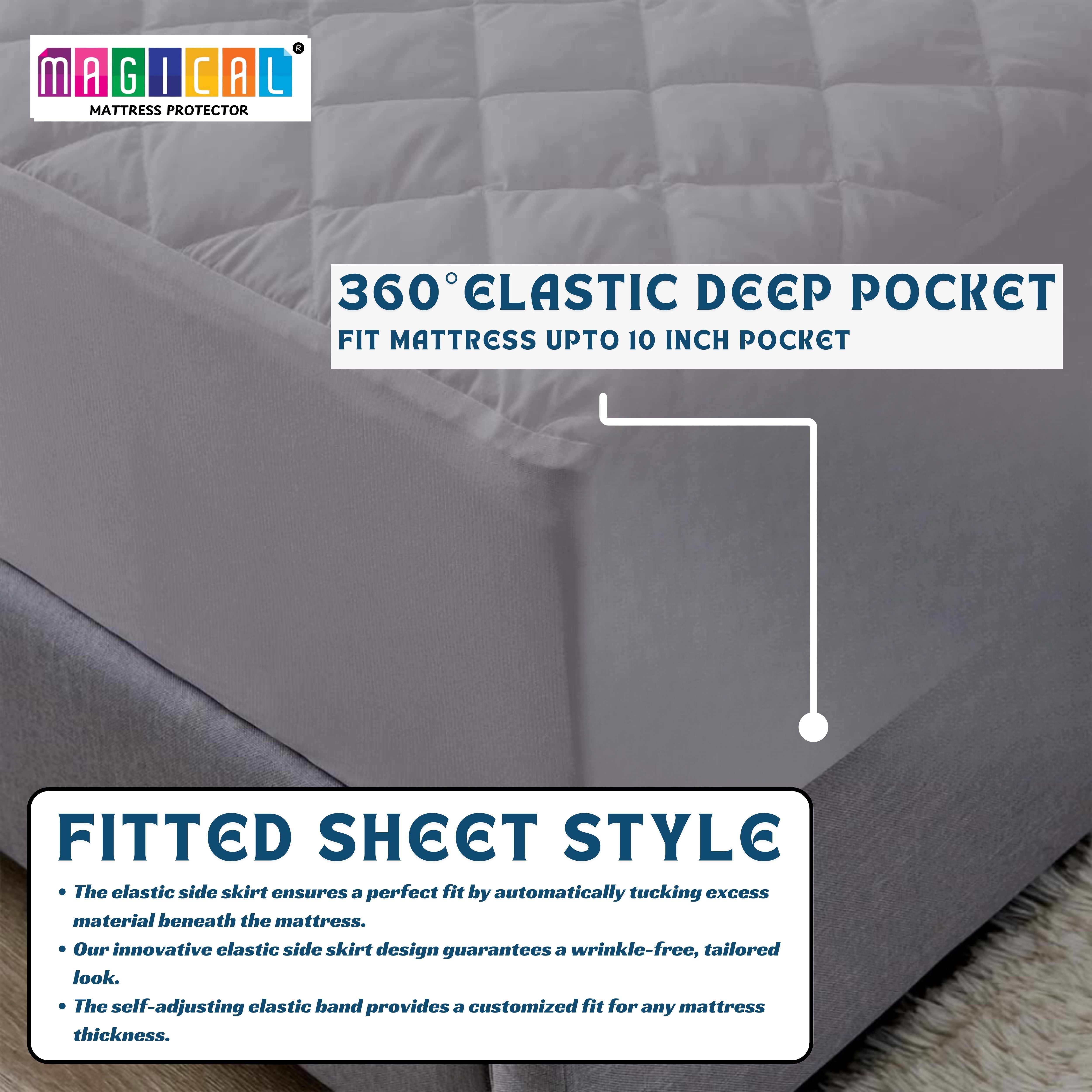 Bed Cover Quilted Grey King Mattress Protector