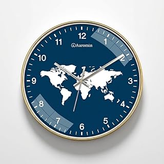 Watch for Living Room | Fancy Wall Clock for Bedroom Stylish Latest | Watch for Home Wall, Silent Modern Luxury Wall Clocks for Office, Kitchen, Home Décor (World-Blue) Wall Clock