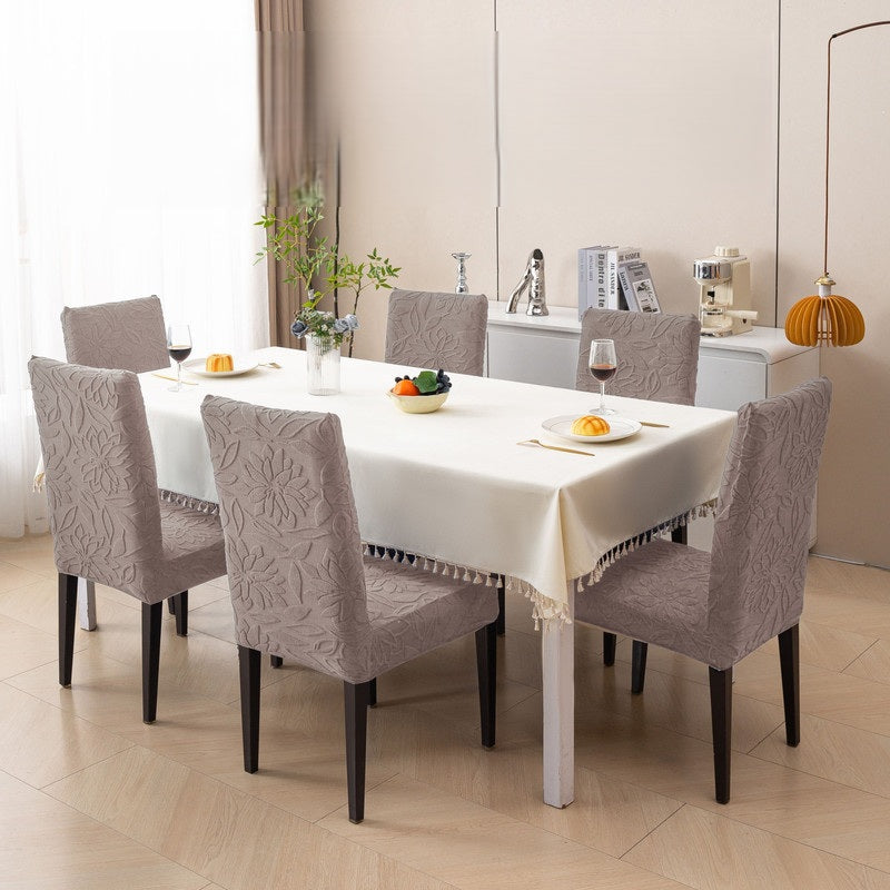 Knitted Stretch Dining Chair Covers 220 GSM Set | Washable Elastic Chair Slipcovers | Soft Anti-Slip Chair Protectors | Dustproof Furniture Covers for Dining Room, Kitchen and Events